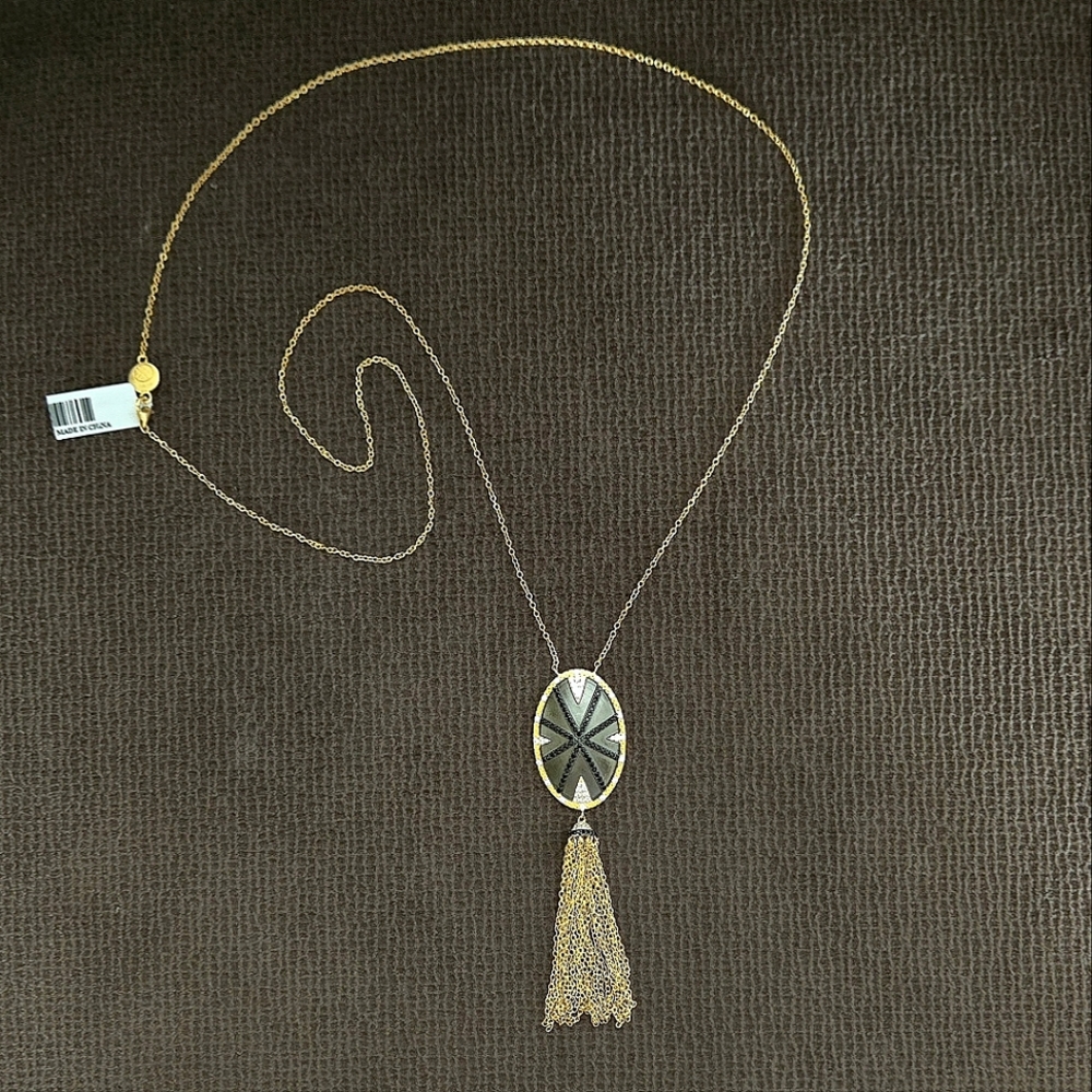 Freida Rothman Long Starburst🎇 Necklace with Gold💛 Chain⛓️ Tassel - NWT - Picture 12 of 16